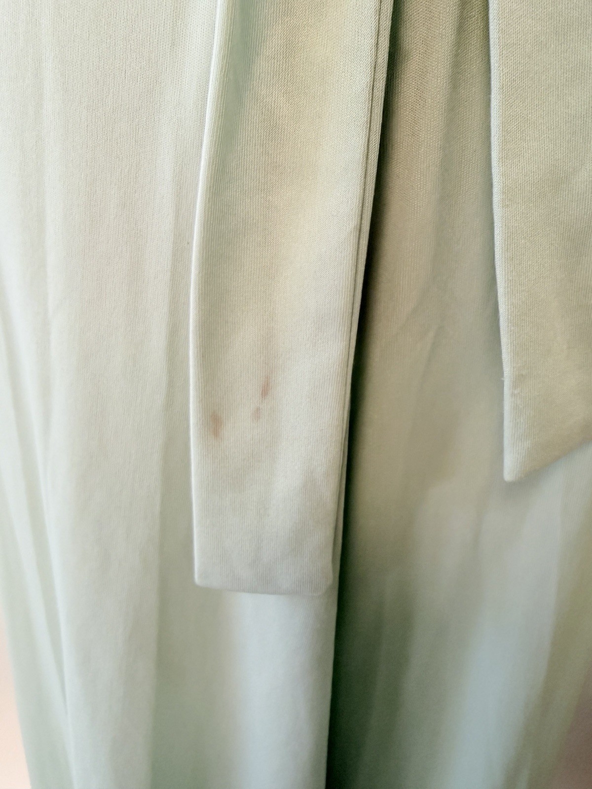 Vintage 70s Angel Sleeve Floral Lady Maxi Jade Green Dress Hippie Small Unique