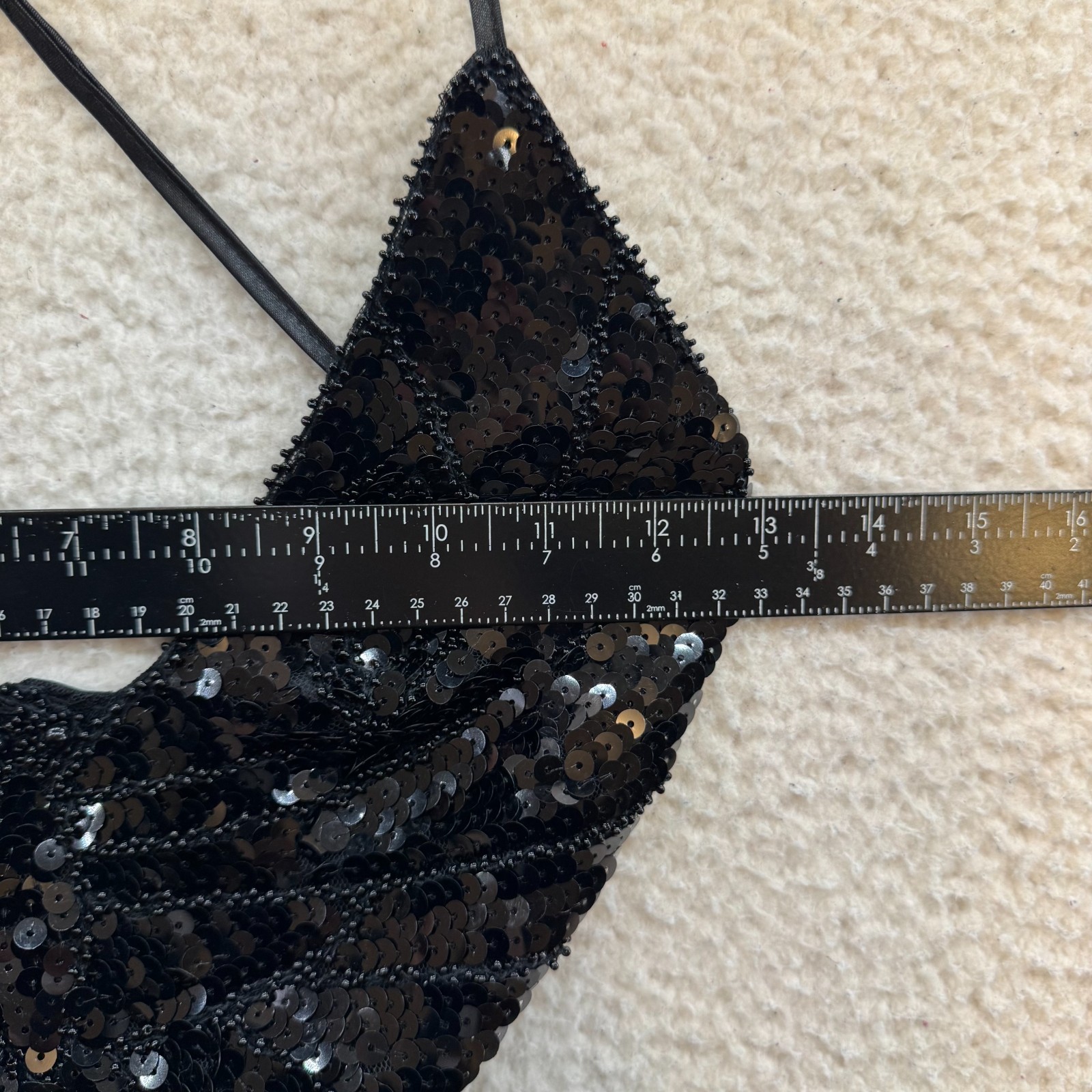 Y2K Vintage Butterfly Crop XS Small Medium Black Sequin Cyber Rave Club Festival