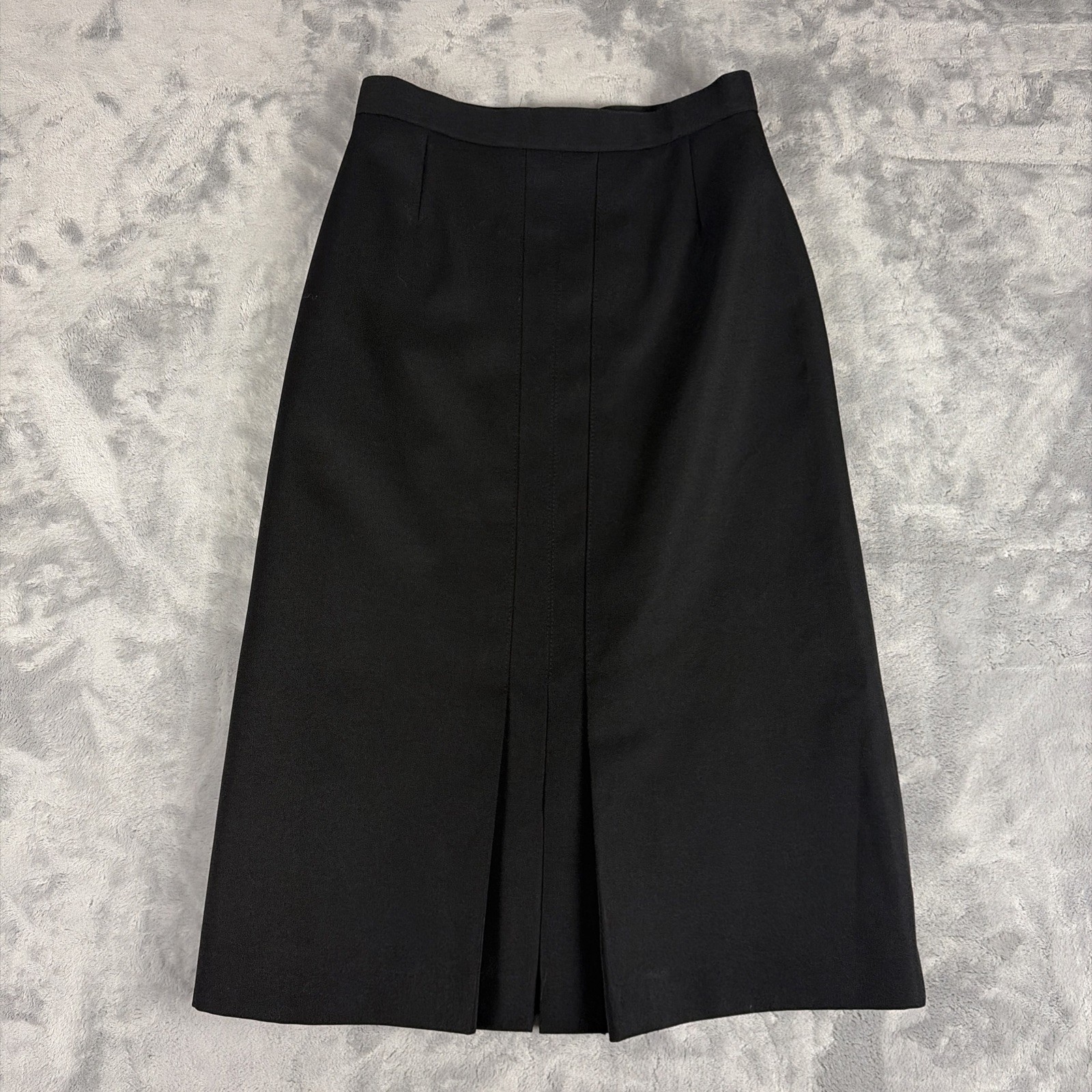 Vintage Union Made Pan-her Black Pleated Back Zipper A Line Skirt Size 7/8
