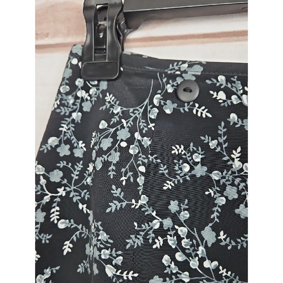 Vintage TR Bentley Black Ditsy Floral Mini Skirt Tulip Hem Women’s 4 XS