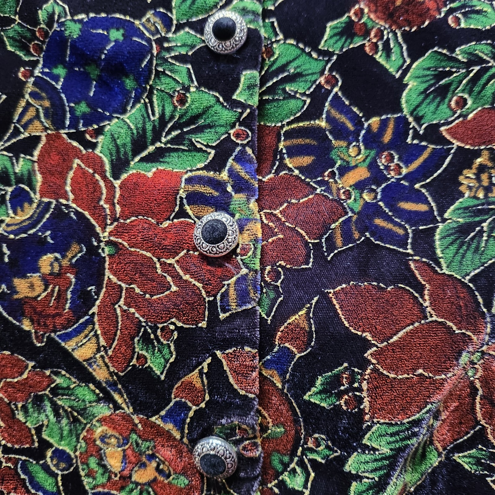 Impressions of California Women’s Vintage Floral Vest Large USA Made Multicolor