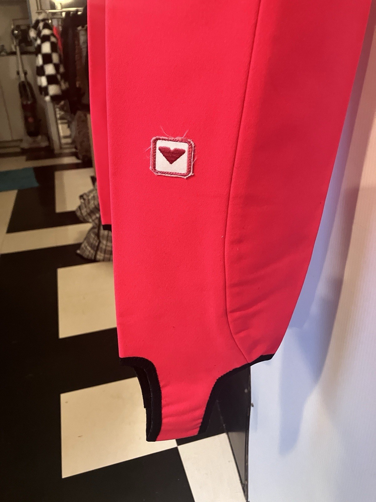 Vintage Fluorescent Red In the Boot Ski pants Stretch Obermeyer XS