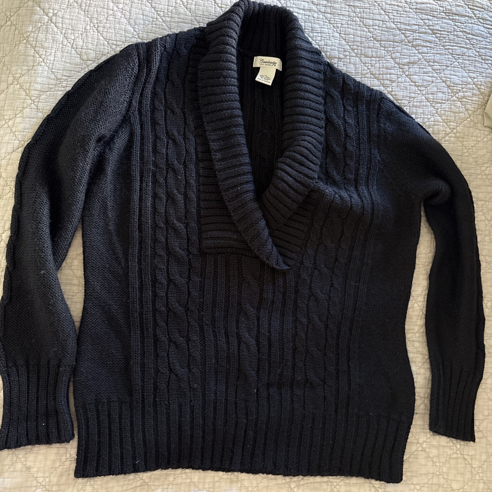 Vintage 70s Cambridge Dry Goods Roll Collar Sweater XL Wool Blend Lagenlook
