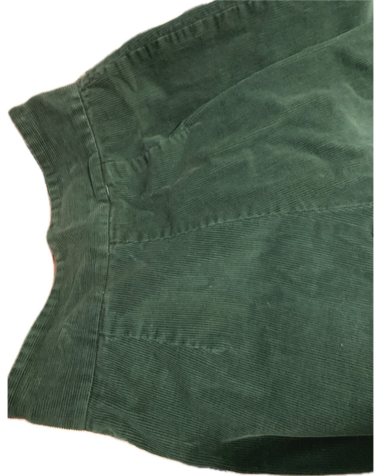 Vintage 60s/70s Green Corduroy High Waist Wide Leg Bell Bottom Pants | 24” Waist