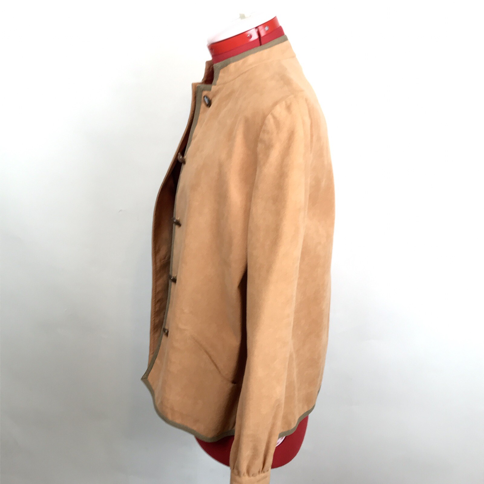 Vintage Retro 70s Mollie Parnis Ultra Suede Jacket Skinner Carmel Brown MEDIUM