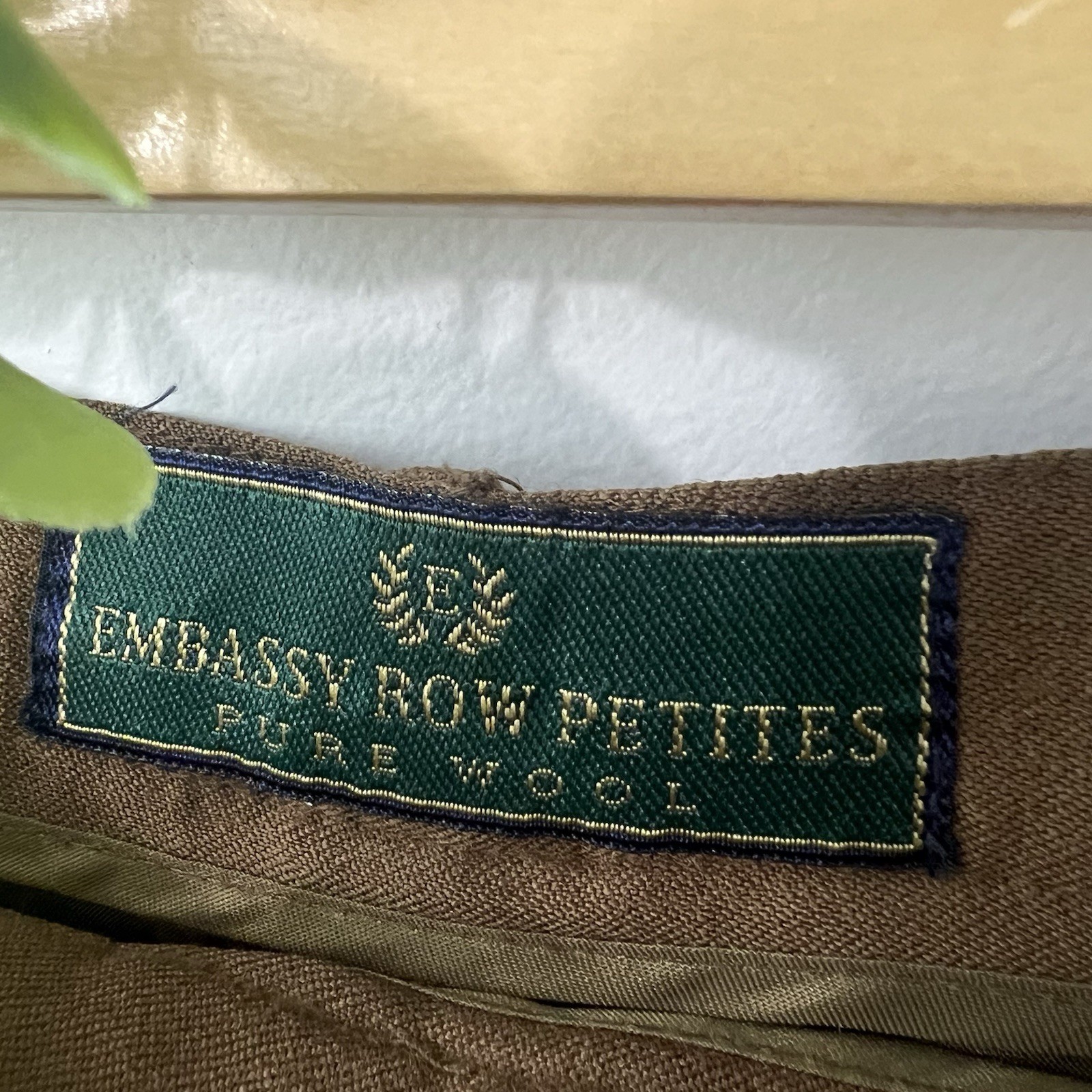 Vintage Embassy Row Pure Wool Dark Academia Pleated Brown Cuffed Trouser 6P