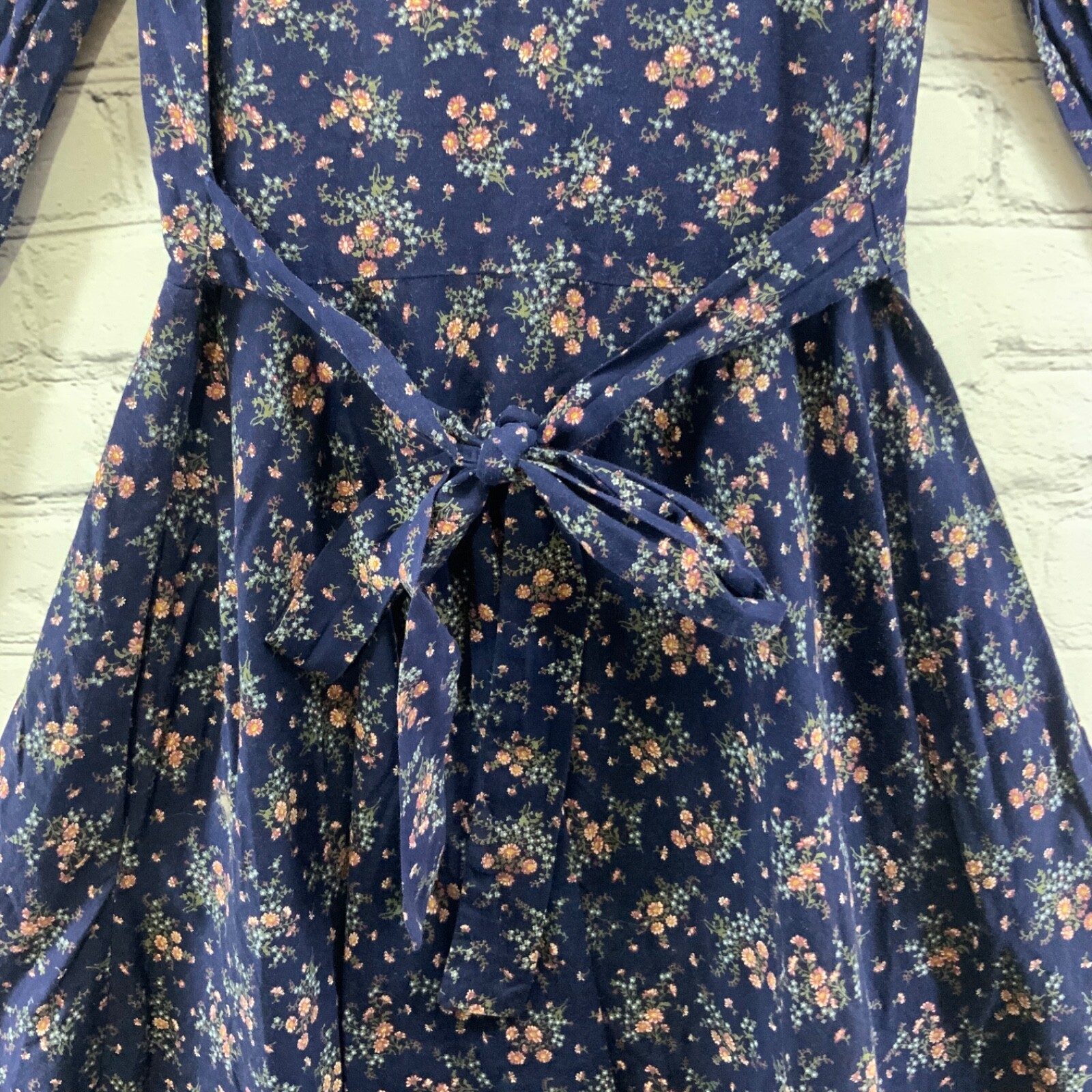 Gunne Sax Dress Vtg 70’s Prairie Cottagecore Blue Floral Romantic Lace XS Jr 5