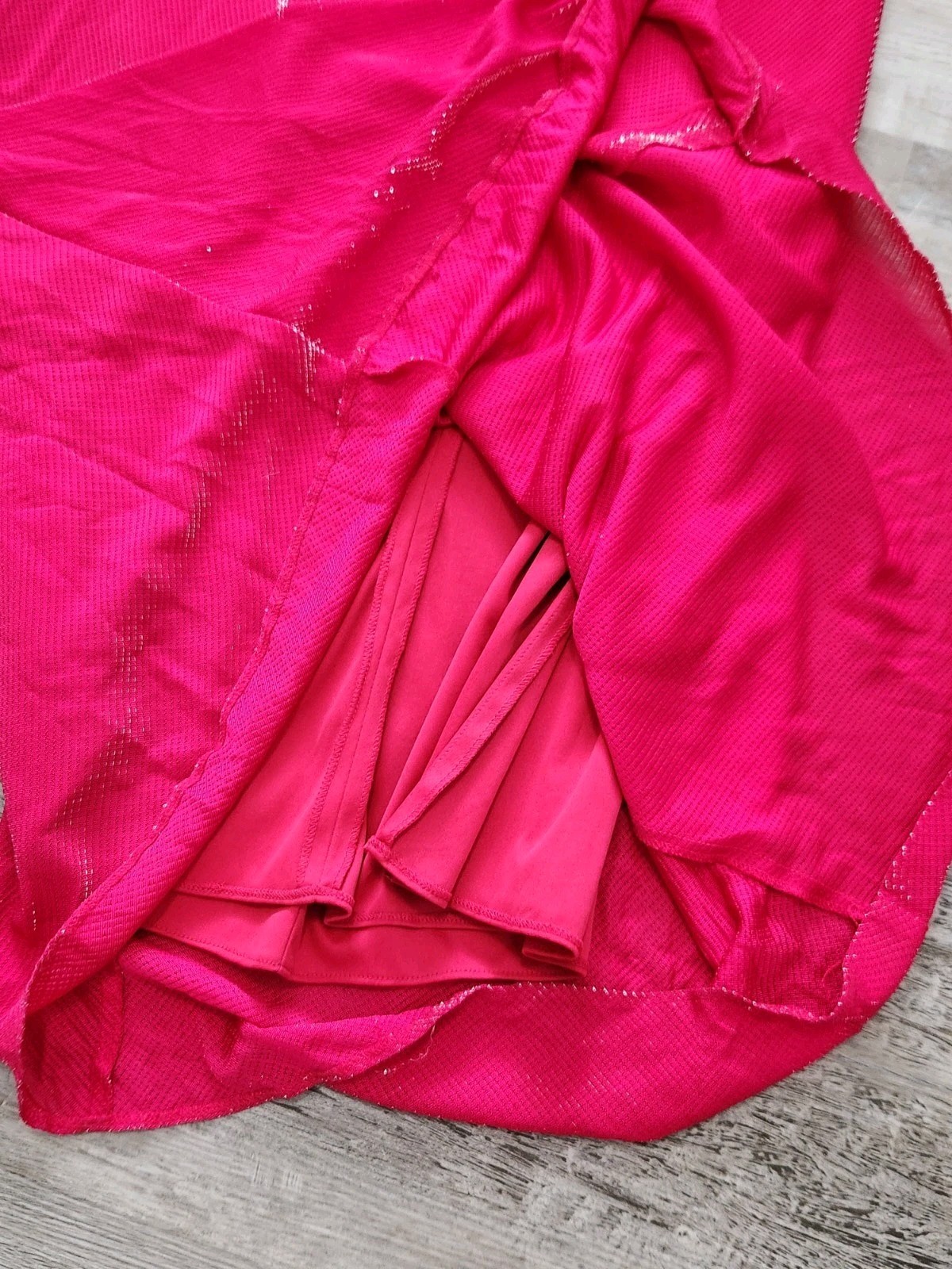 Vintage 90s Y2k Dress De Laru Prom Gown Halter Hot Pink Metallic 7 8