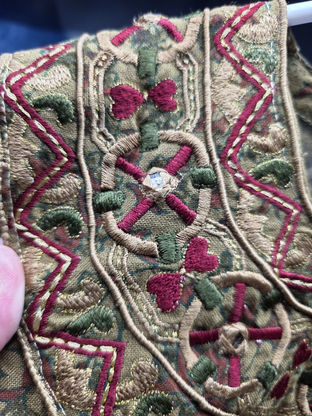 🔥 VTG Handmade Folk Art Dress Mirror Work Shisha Embroidery Floral Block Print