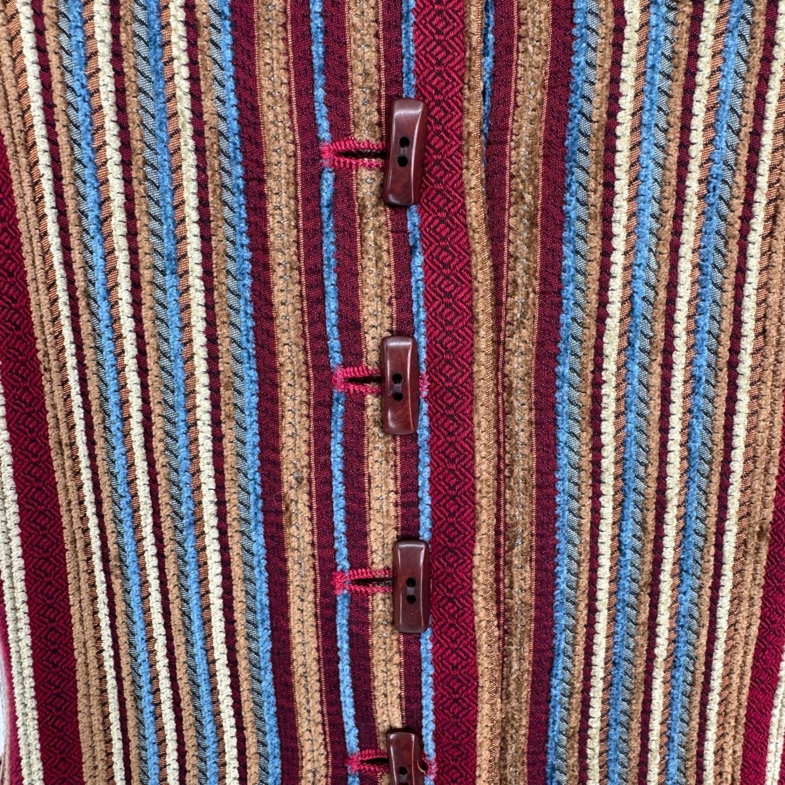 Vintage Tapestry Button Front Vest Size 8 Western Cowgirl Boho 70s Union Made