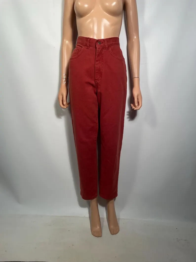 Vintage 90’s Lee Terracotta High Waist Cotton Mom Jeans Made In USA Size 28×28