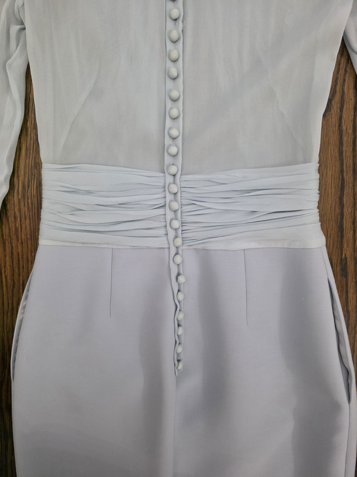 Vintage Emilio Pucci Silk Light Blue Chiffon Wool Sheath Dress IT38 NWT W/Hanger