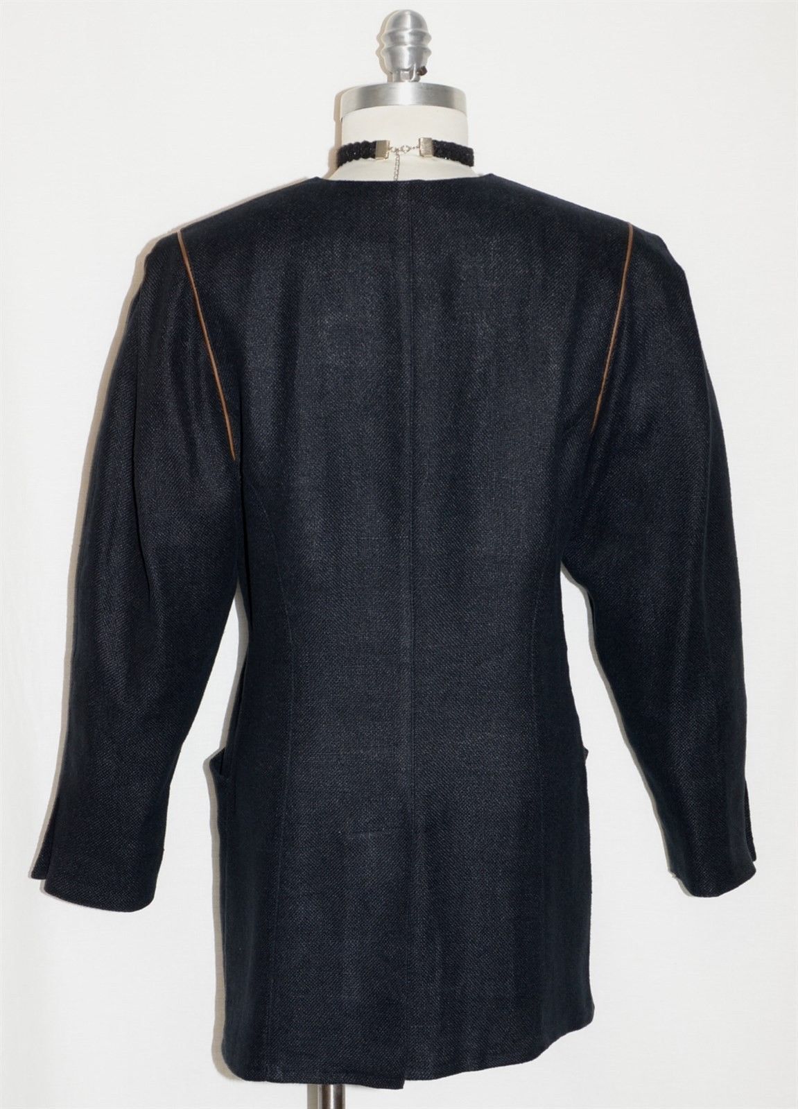 BLACK LINEN Women Austria Hunting Riding Tux Dress Suit Coat JACKET/Eu 40/10 M