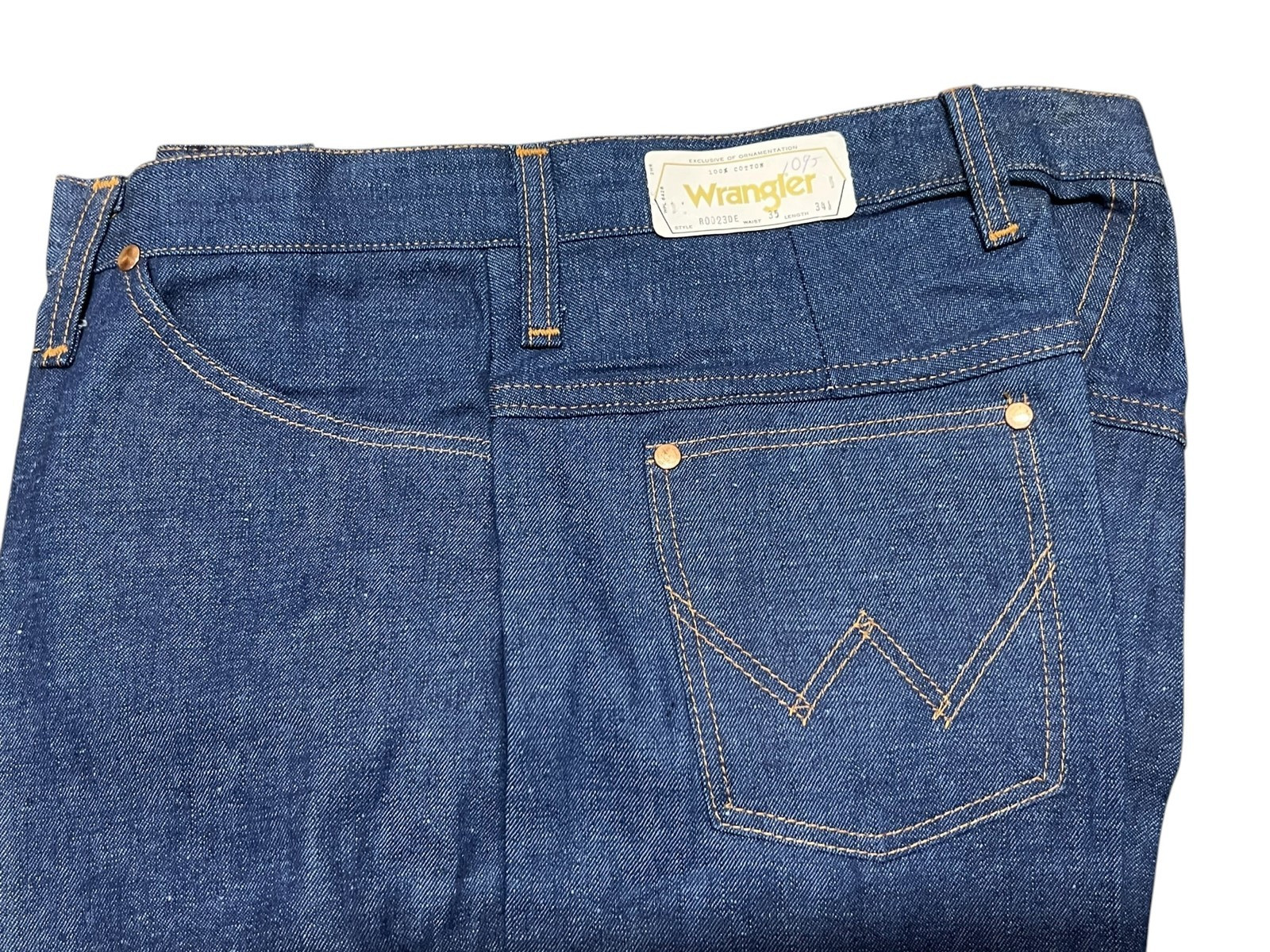 NOS VTG 70s Jr Miss WRANGLER JEANS Bell Bottoms Sz 18 XL HIGH WAIST DENIM Pants