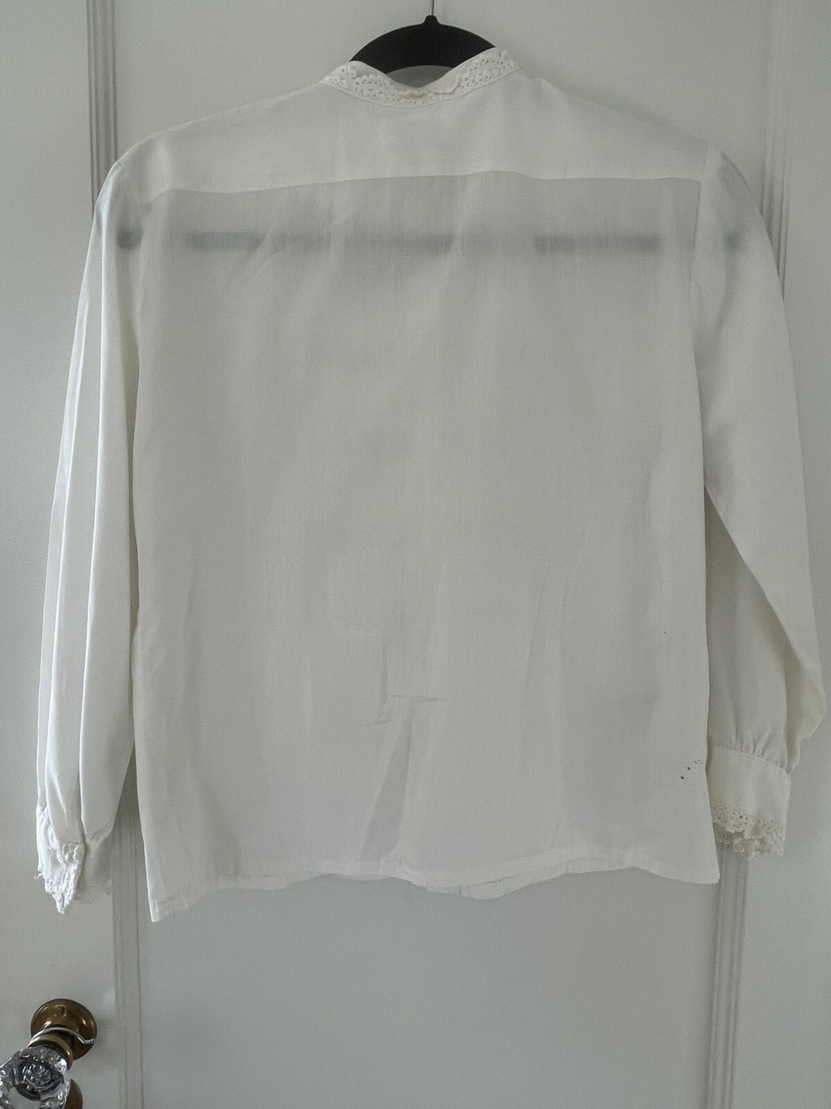 Vintage 1950’s Adelaar Lace Buttondown Washable Dacron Cotton Blouse Size 12