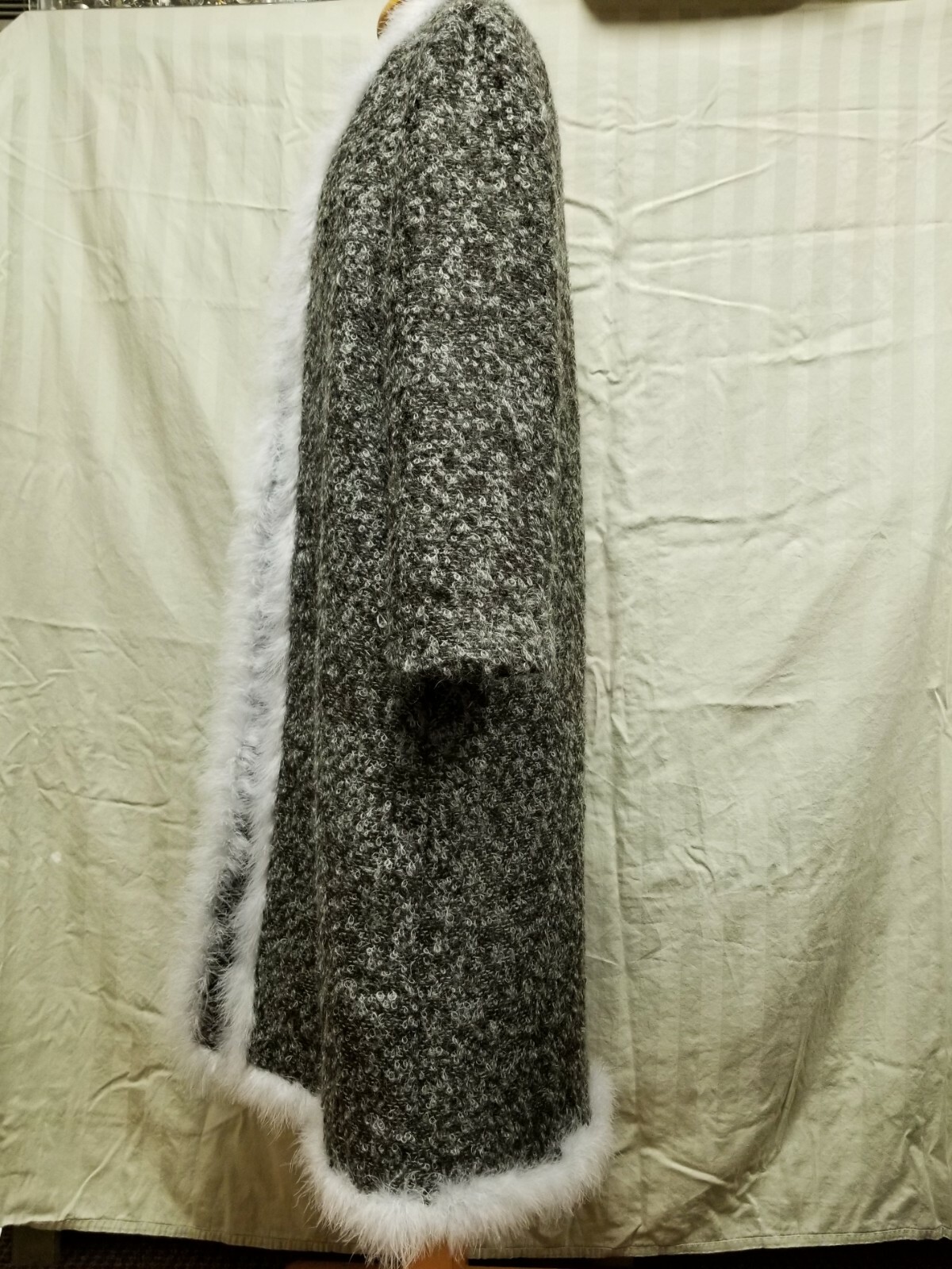 Vintage Georgina Von Etzdorf Mohair Wool Feather Duster Sweater Coat M ~ England