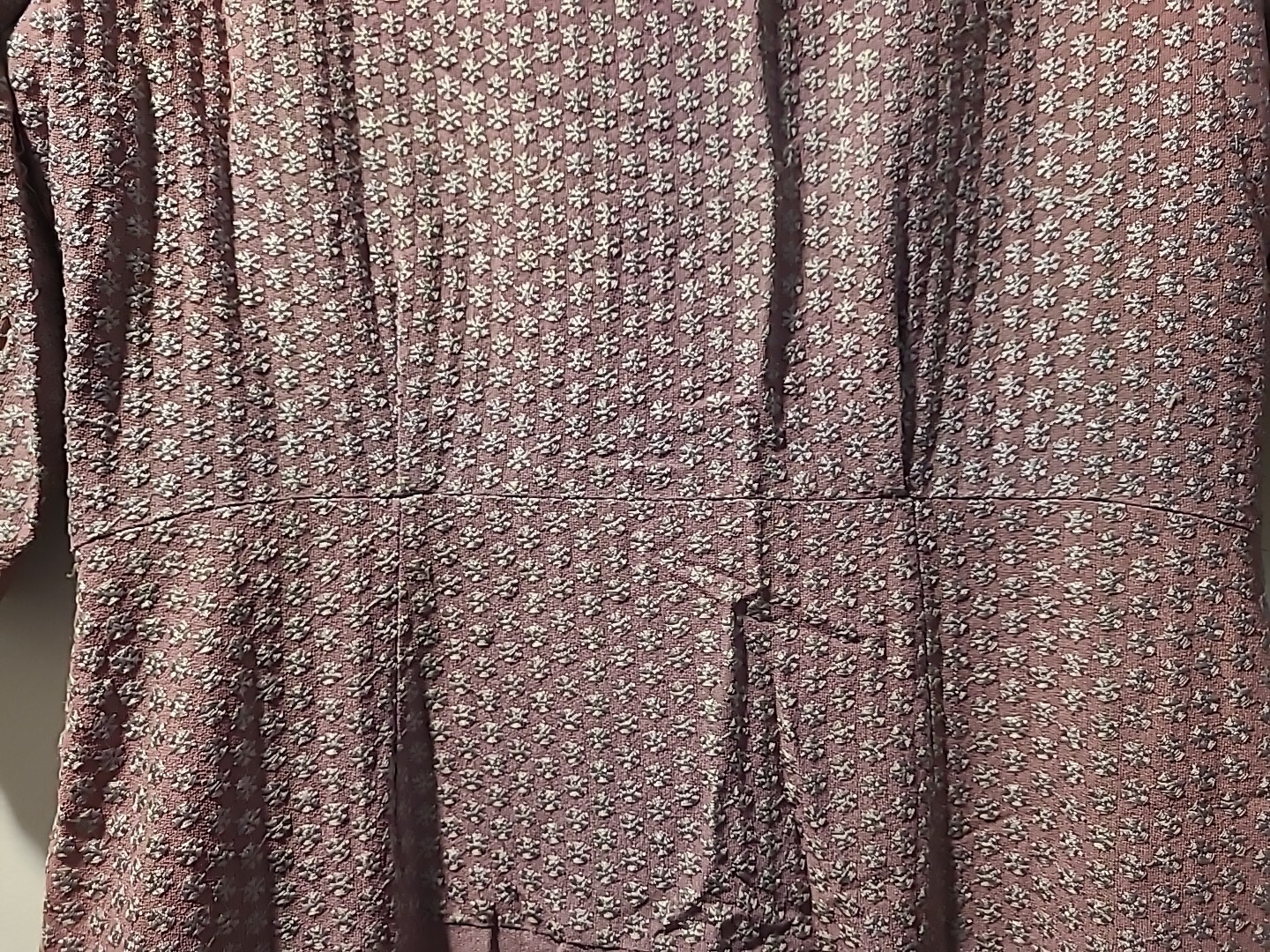 Martha Manning Original Vintage Mauve Dress Faux Two Piece Peplum Short Sleeves