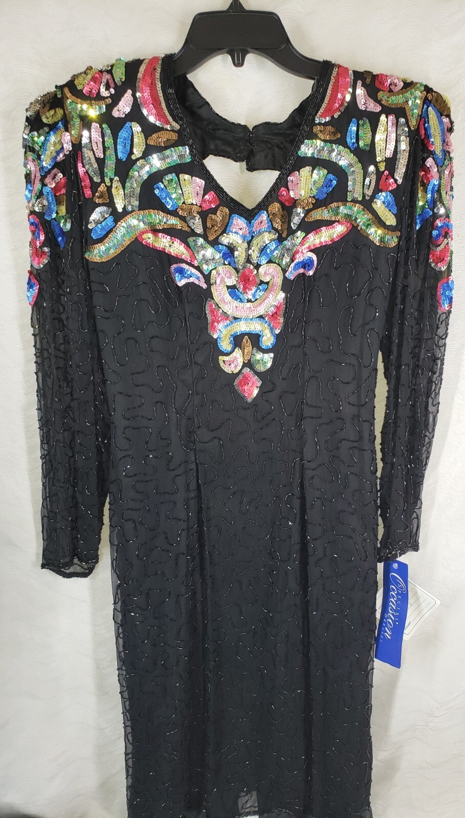 Colorful Vintage Beaded Sequin Swee Lo Dress New With Tags Large
