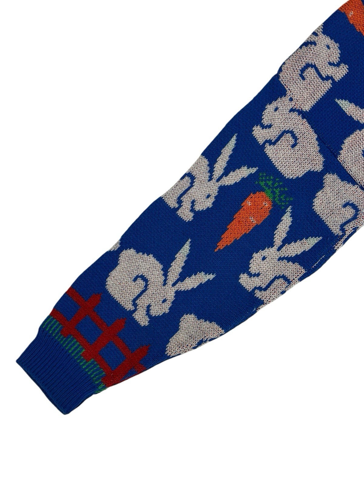 Jane Adams Bunny Carrot Knit Sweater Size M or L Acrylic Pullover Easter READ