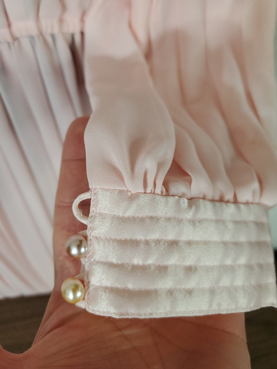 Vintage 60s 70d Liz Petites Dress Women’s Size 10 Pleated Pastel Pink Read