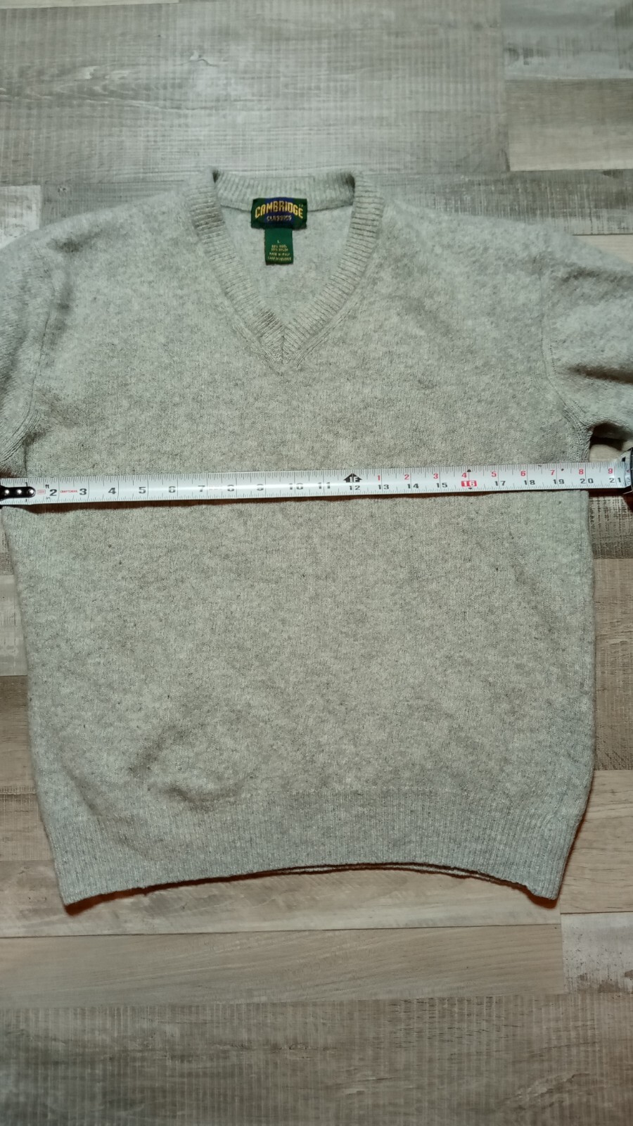 Women’s Cambridge Sweater Pullover Wool Blend Size Large Grey Made In Italy