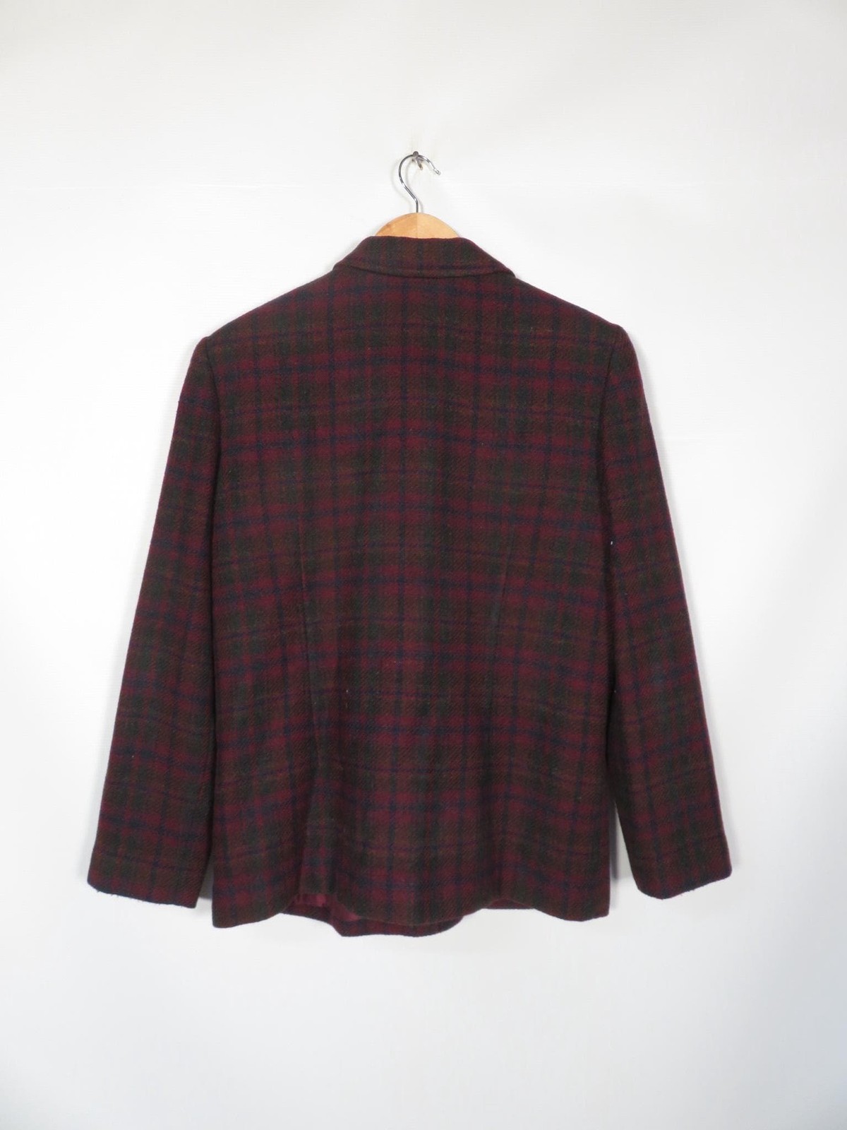 Vintage 90s Plaid Wool Blend Mid Weight Jacket Size M/L