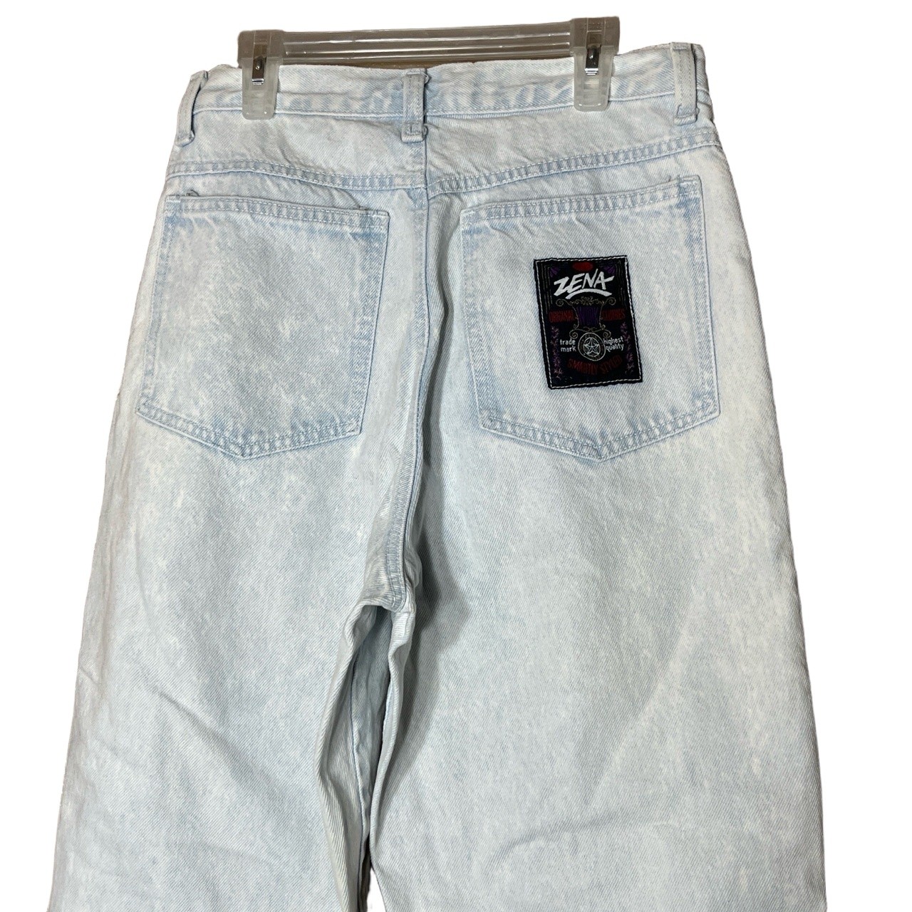 ZENA Jeans Light Blue Acid Wash Vintage High Waisted Tapered Retro Mom size 10
