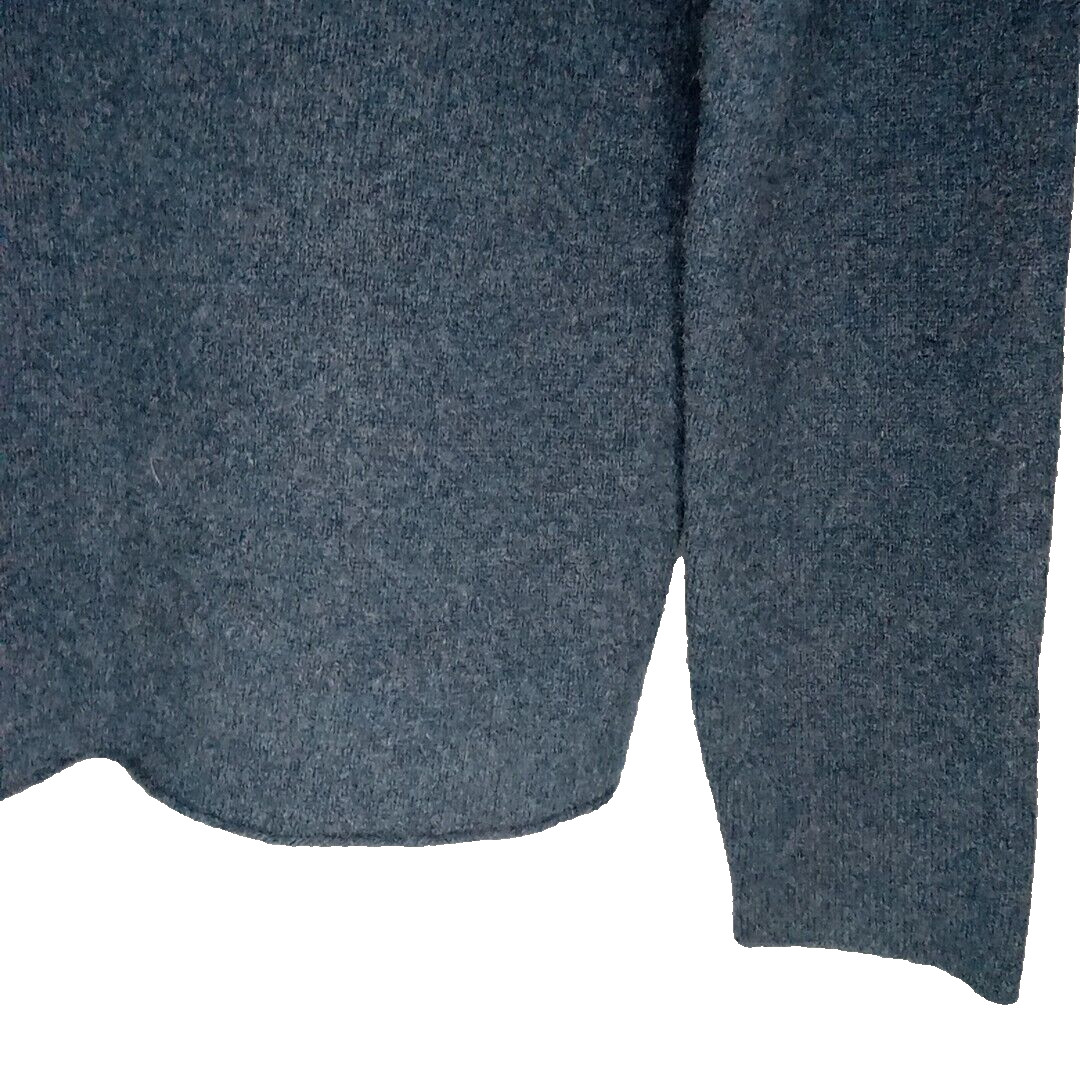 Vintage J Crew Sweater 100% Lambs Wool Womens Sz M Blue V-Neck Pullover Warm