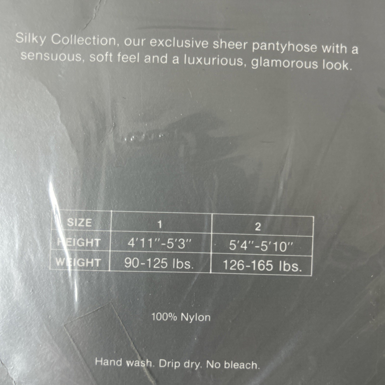 Vintage P A Bergner Milwaukee 1970’s silky Collection pantyhose Grey Mist size 1
