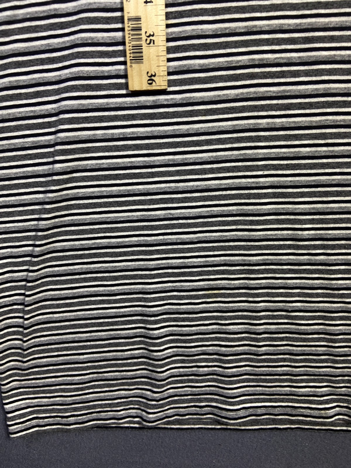 Vintage 90s Grey White Striped Beware Midi Dress Long Tall XLT 22×47 Nautical
