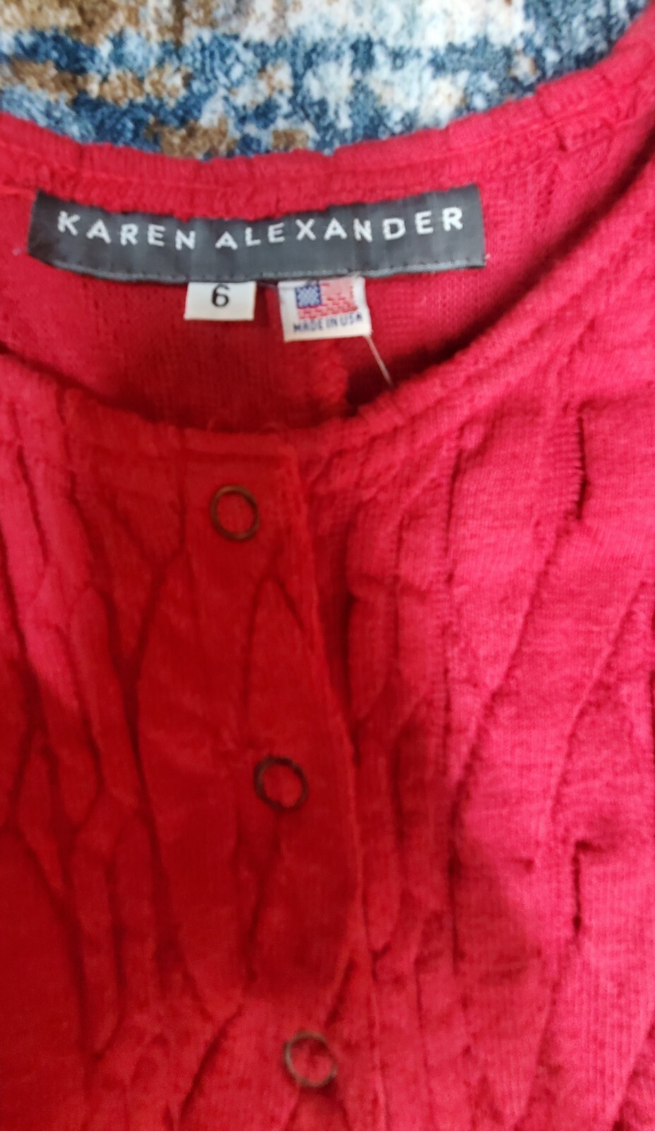 VTG 80s KAREN ALEXANDER Red Snap Up A Line Style Dress Sz S Read Description