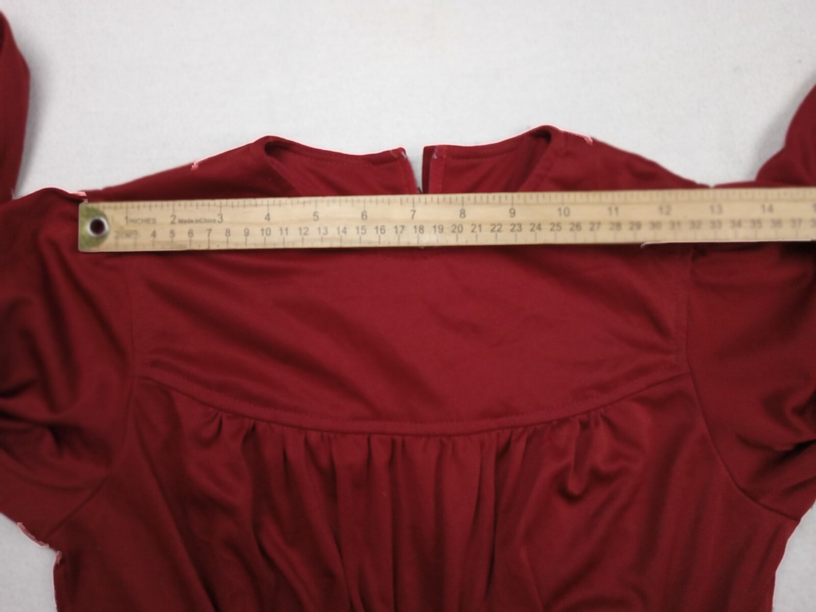 1980s Rags By Kressandra Vintage Wine Red Long Sleeve dress Size 7 Womens Strap