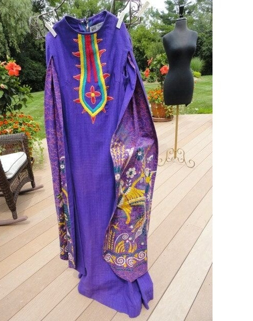 Mama Carlota Maxi Dress Tlaquepaque Escalera Made in Mexico Size S 70’s OOAK