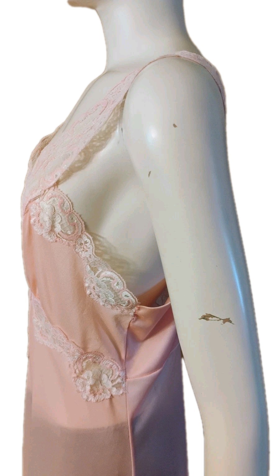 VTG 70’s „Jill Andrea of NY” Peach 100% Nylon Romantic Coquette Negligee L