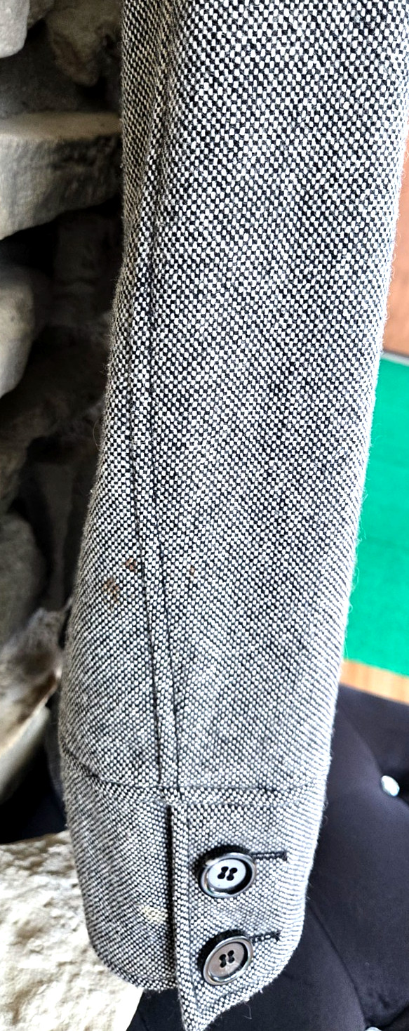 Vintage GUESS Wool Blend Pea Coat Black & White Tweed Women’s Size Small