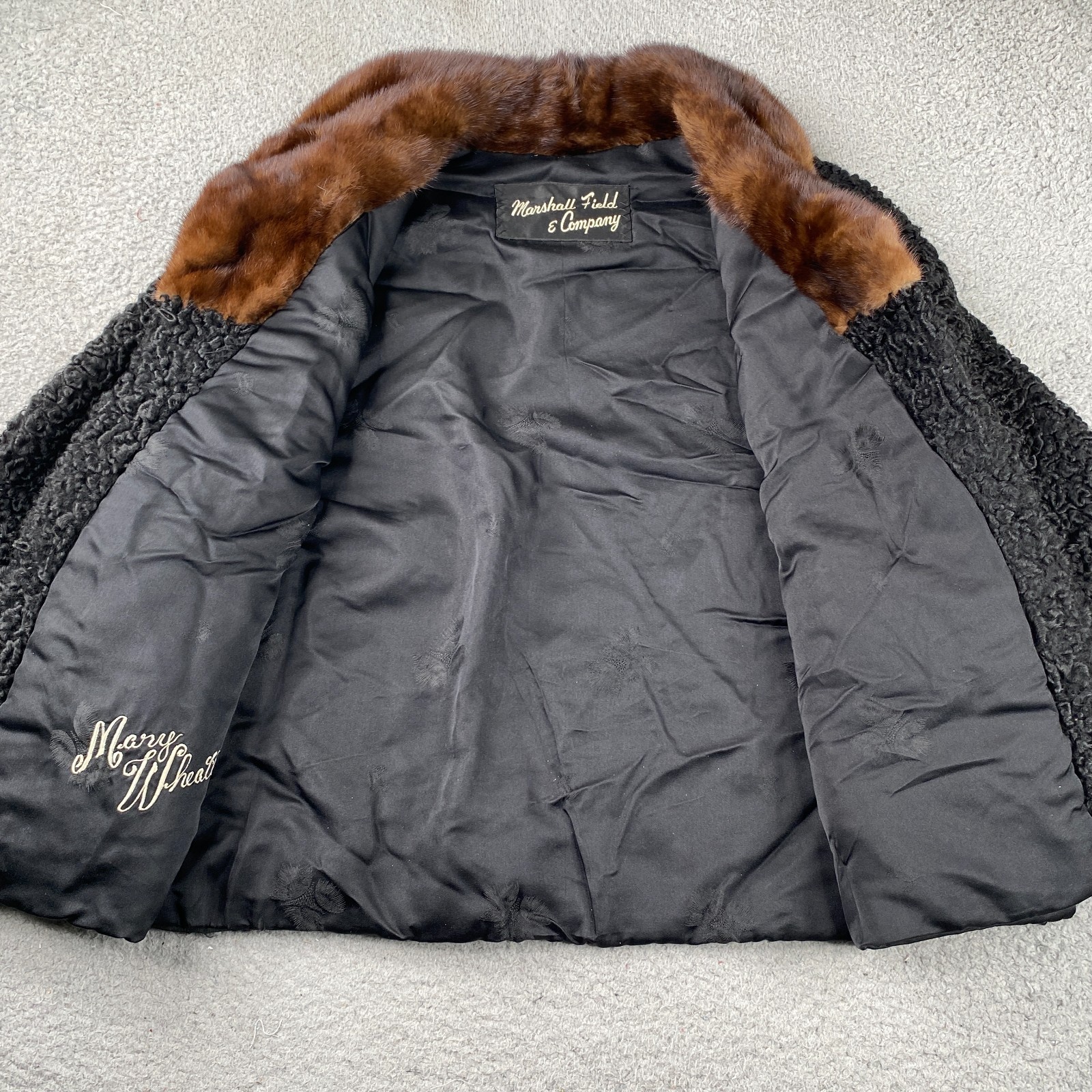 Vintage Marshall Field & Company Jacket Womens Medium Persian Lamb W/ Fur 60’s
