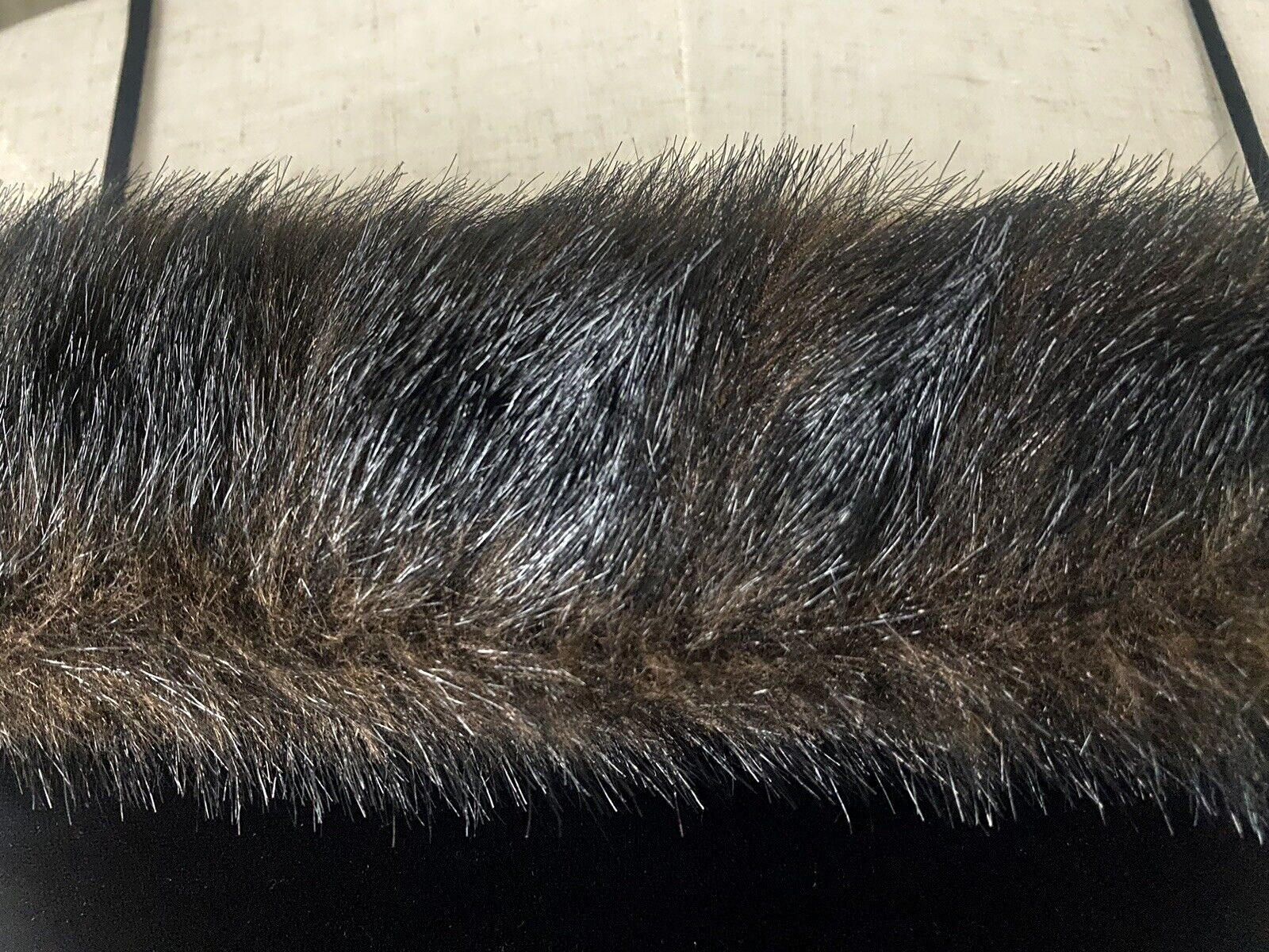 VTG CACHET Black Velvet Faux Fur Collar Wiggle Cocktail Prom Party Dress 8 EVC