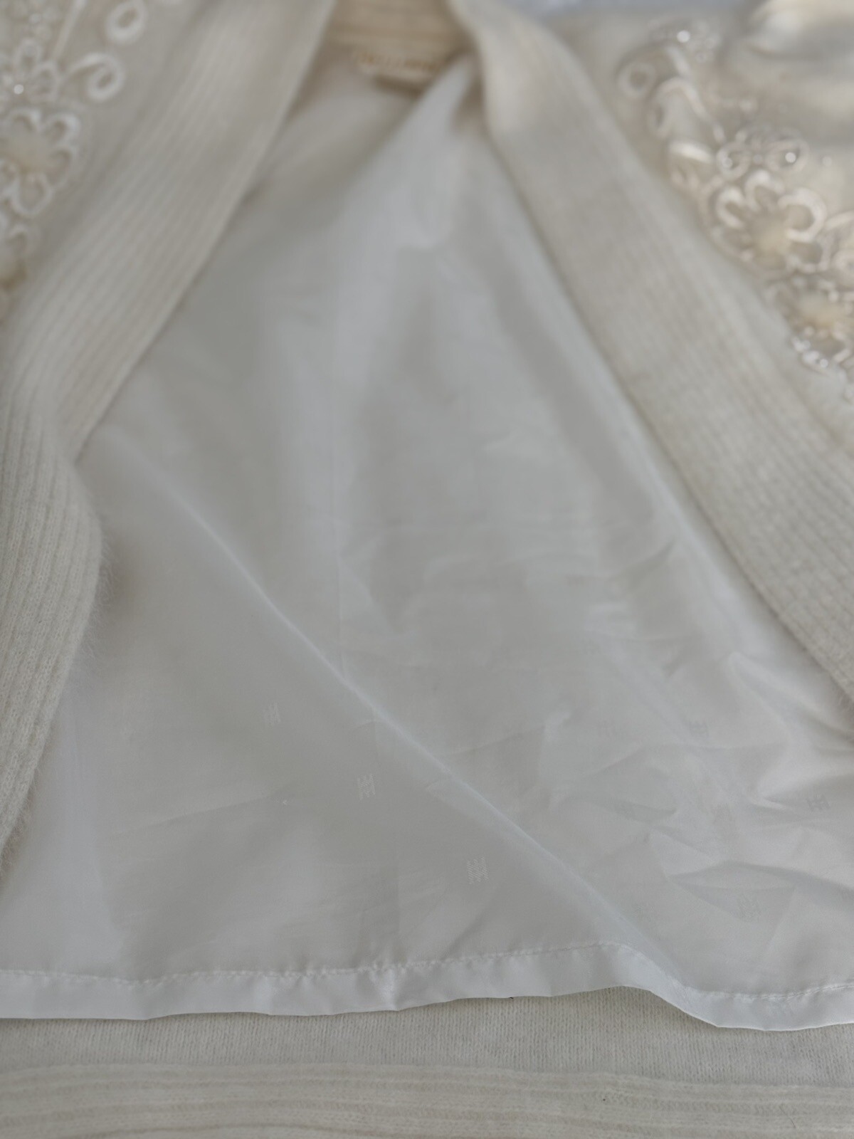 Vintage Belldini White Angora Sweater Coat Size M