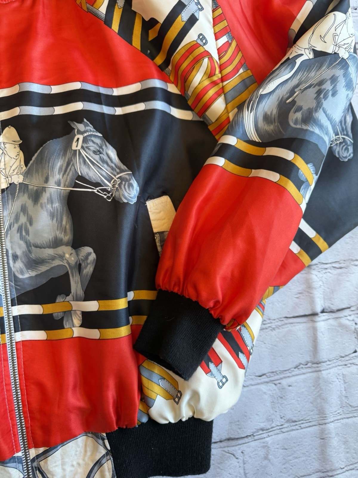 Vintage 1980s Equestrian Bomber Jacket On Course Miller’s Womens Med. EUC Horse