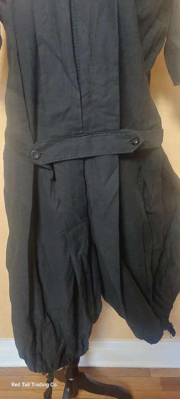Museum Quality 1910s Edwardian Black Cotton Gymsuit, playsuit, Made By „Winner”