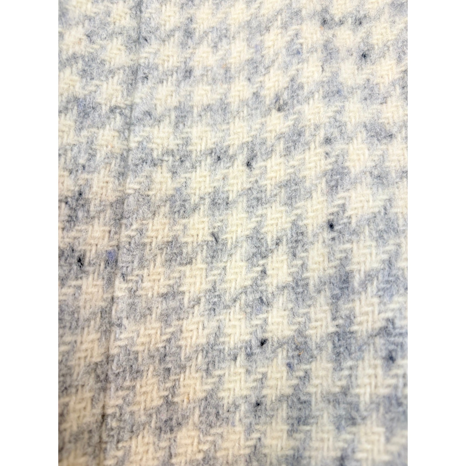 Vintage Trilogi Pure Wool Houndstooth Coat Double Breasted Shawl Collar USA Made