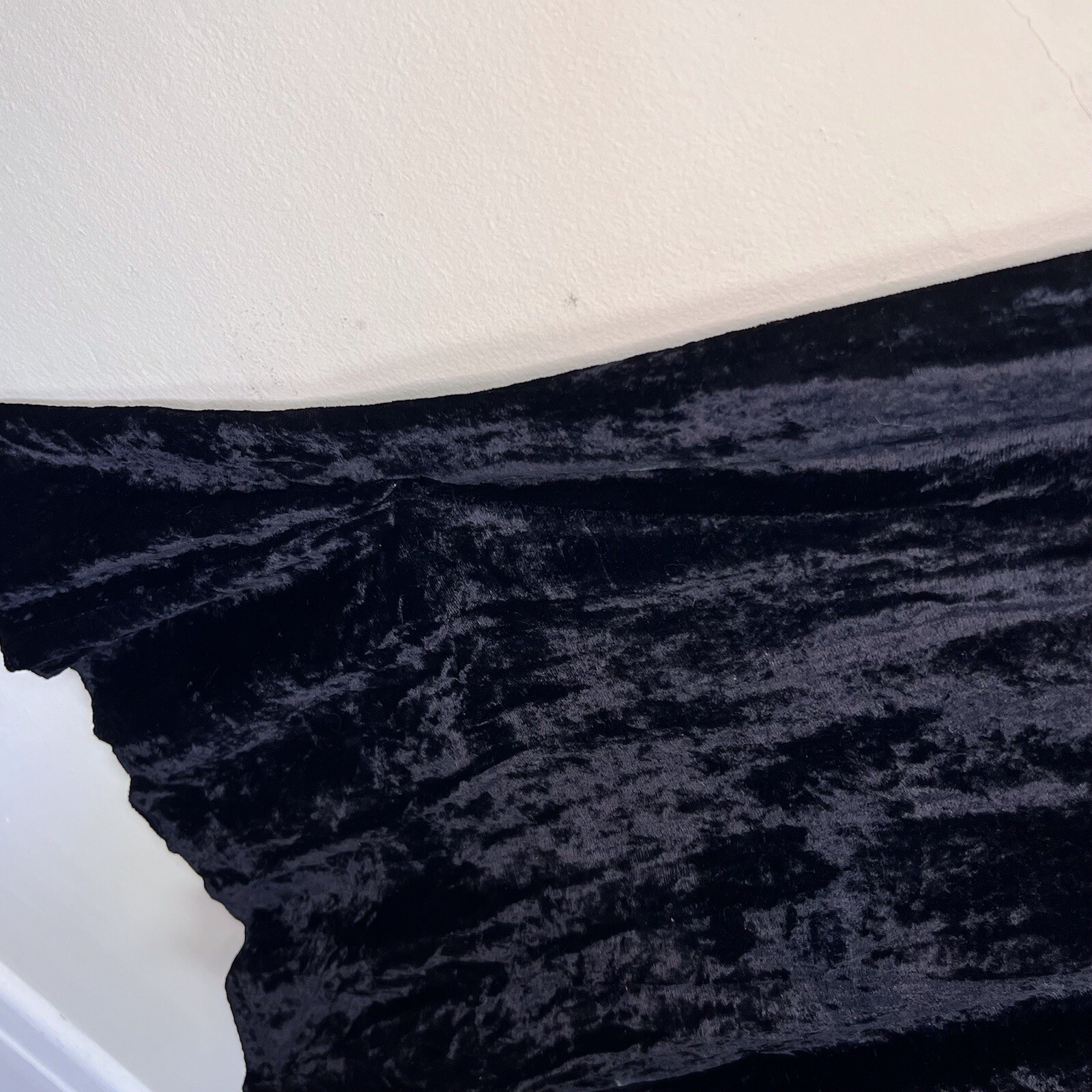 vintage 70s crushed velvet slip dress | 1970s black maxi whimsygoth bohemian