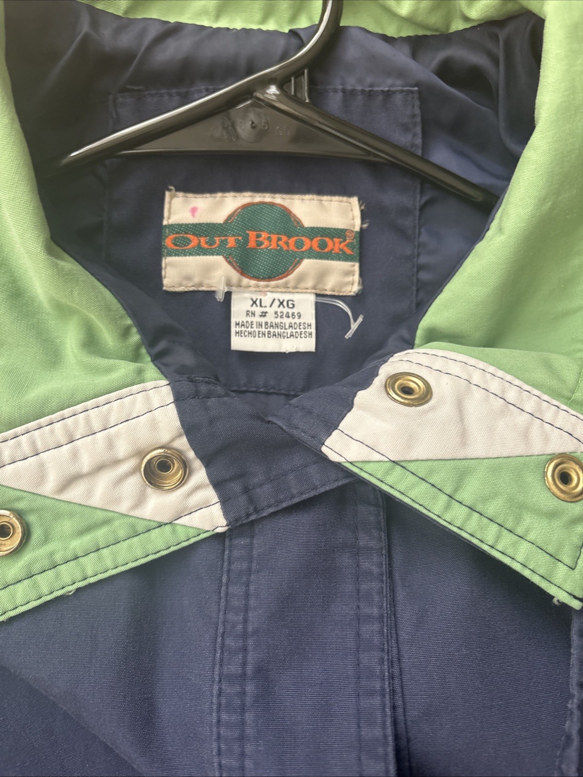 Out Brook Vintage 80S jacket Navy Blue XL Padded shoulders