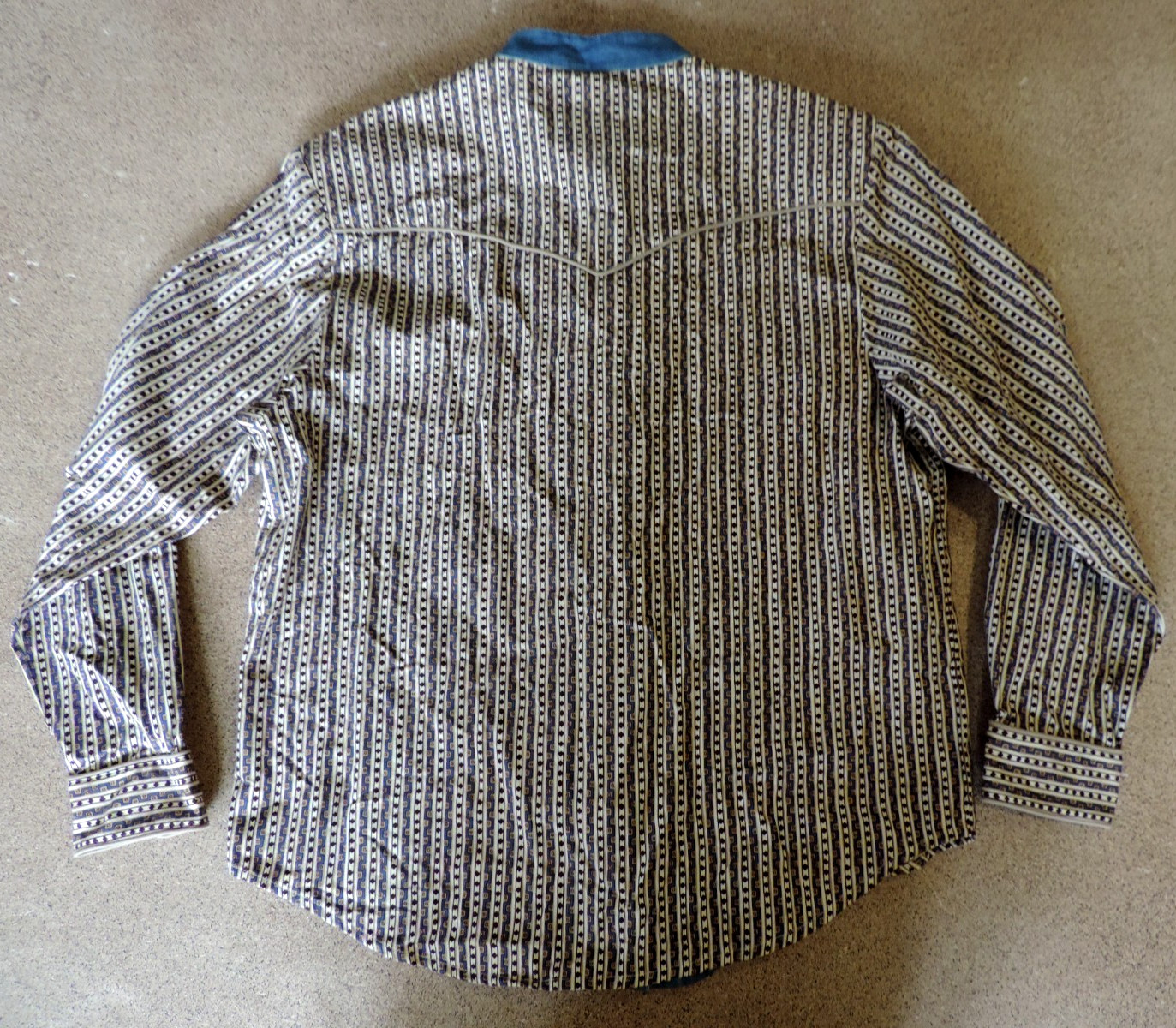 Womens VTG Wrangler Western Wear cowboy rodeo aztec print no collar shirt sz XL