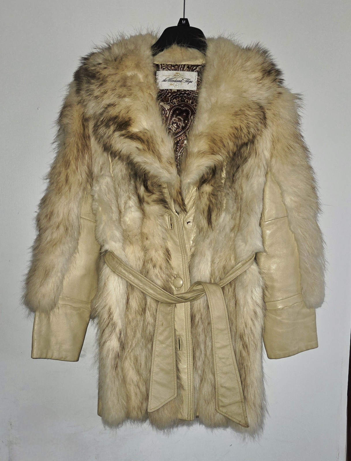 Vintage Tan Leather Fox Fur Coat – By Hudson’s – Small/Med – The Woodward Shop