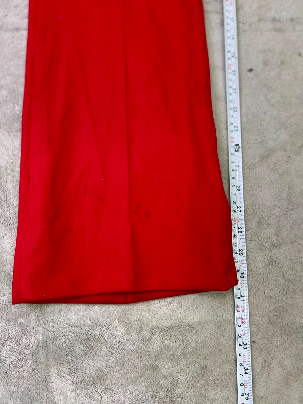 Vintage Alexander Shields 38 Red Polyester Flared Trousers 70s Bell Bottom Pants