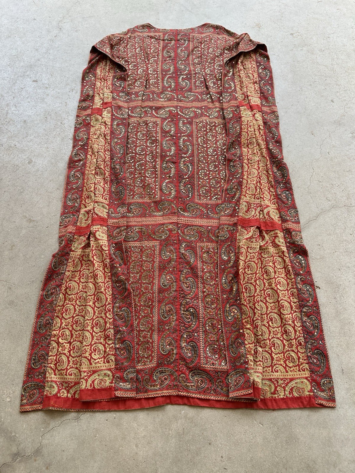 1960s Tipicano Sequined Caftan Hostess Dress Maxi Tunic Resort Sparkle 70s VTG