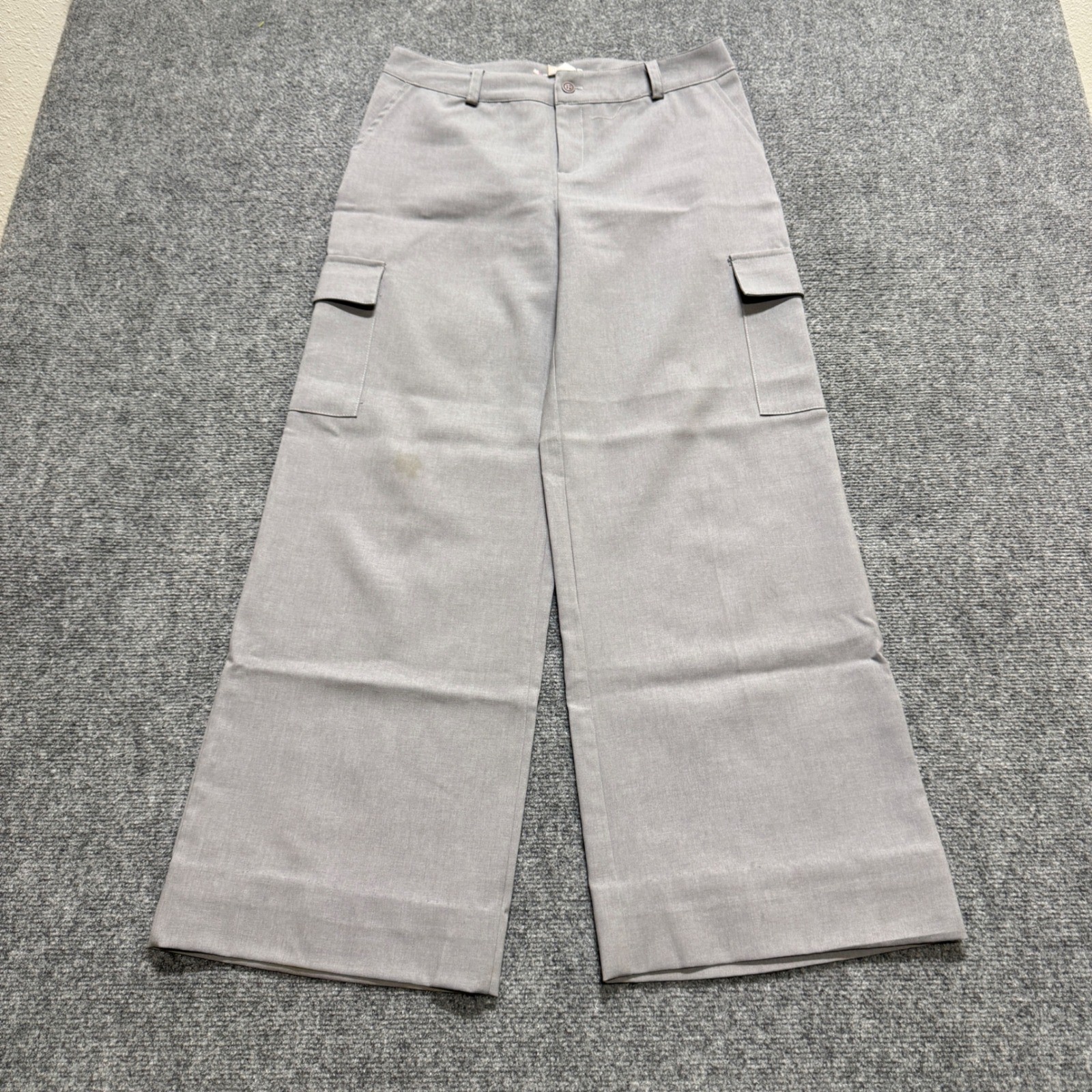 VTG Xoxo Women’s Slac Pants 30×30 Gray Wide Leg Polyester Blend