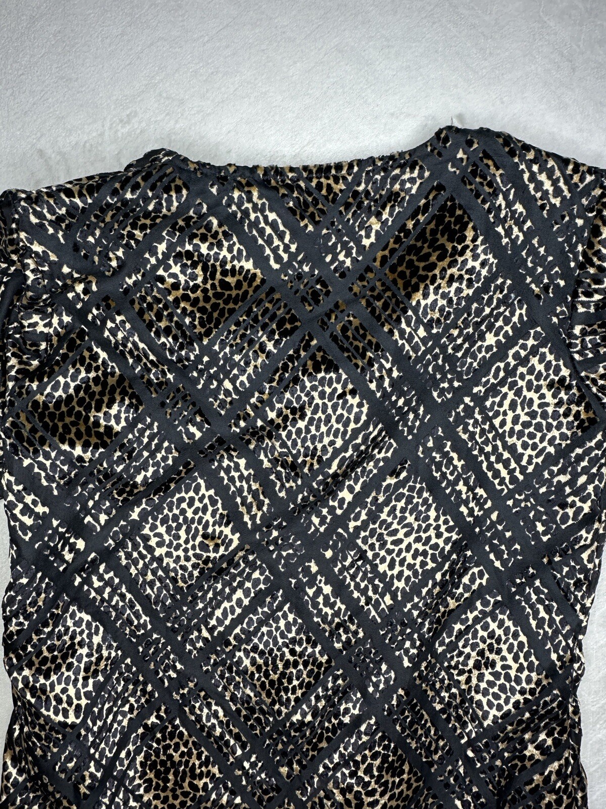 Zanana By Saraf Animal Print Button Down Long Sleeve Blouse Top Size Large Soft