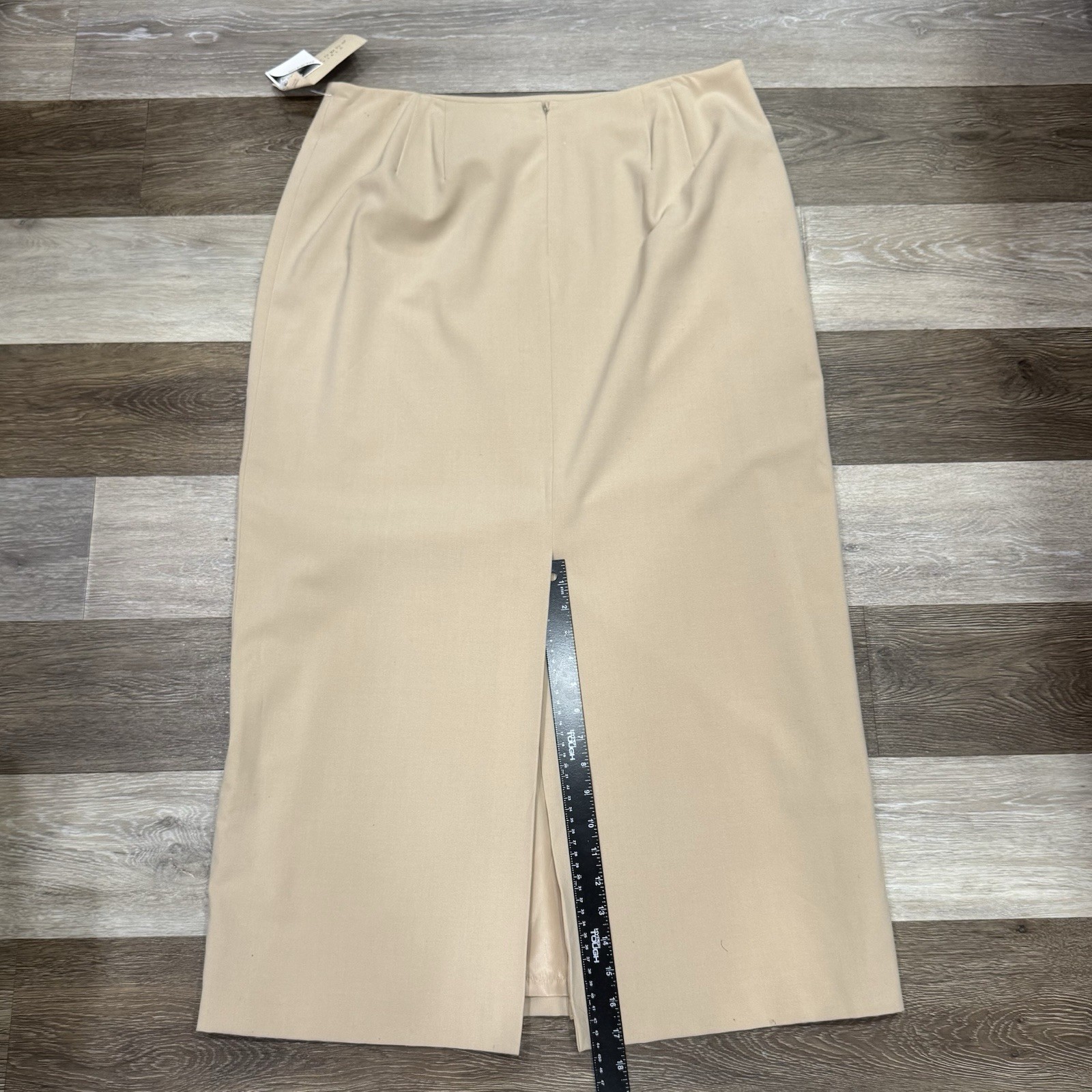 Vtg NWT Apostrophe Essentials Maxi Skirt Women’s Sz 18 Beige Slit Lined Stretch